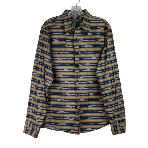 LL Bean Shirt Mens Medium Southwestern Slim Western LS Button Up Rodeo - Picture 2 of 7